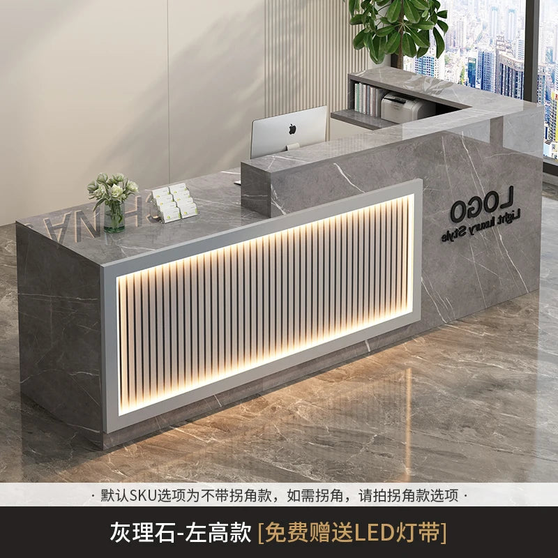 Contemporary Reception Desk Decor Set Customizable — Black | KIMLUD