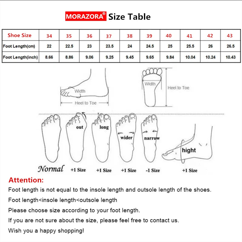 MORAZORA Genuine Leather Boots Women Square Mid Heels Black Brown Winter Boots Fashion Handmade Knee High Boots Ladies Shoes