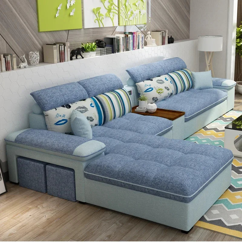 A Klassische stoff sofa moderne weiß wohnzimmer möbel sofa set l form hochzeit Sectional Sofa