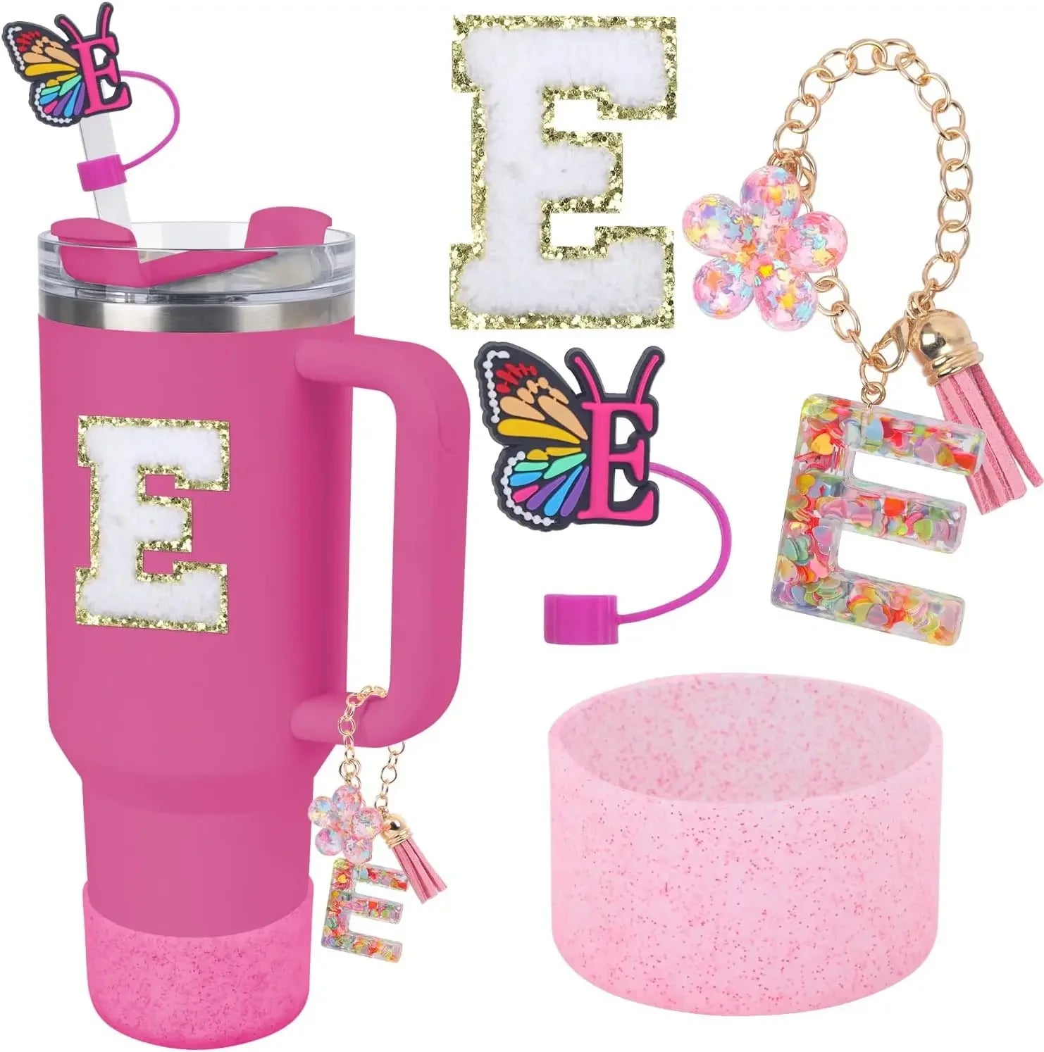 Accessories for Stanley Cup 40oz 30oz Letter Charms for Handle Silicone Boot,Straw Cover Topper & Sticker Charms