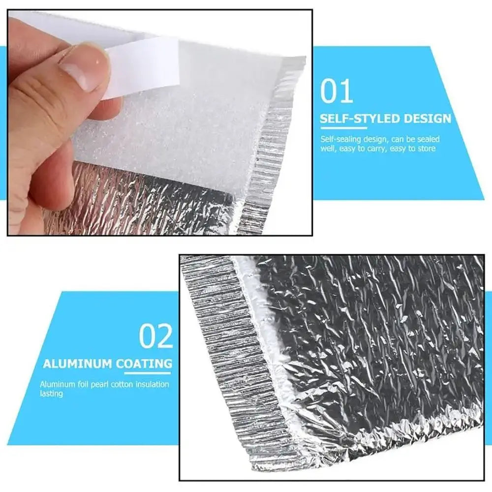 KIMLUD, 50Pcs/Pack Ice Cold Warm Aluminum Foil Bag Food Thermal Drink Storage Insulation Bag Delivery Carrier with Closure Cooler Bag, KIMLUD Womens Clothes