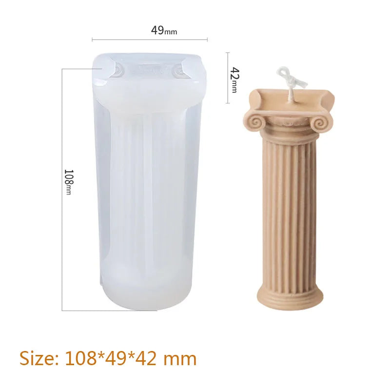 KIMLUD, 3D Roman Column Candle Mold Ancient Pillar Silicone Mold DIY Venus Portrait Scented Candle Body Plaster Silicone Mold Home Decor, KIMLUD Womens Clothes