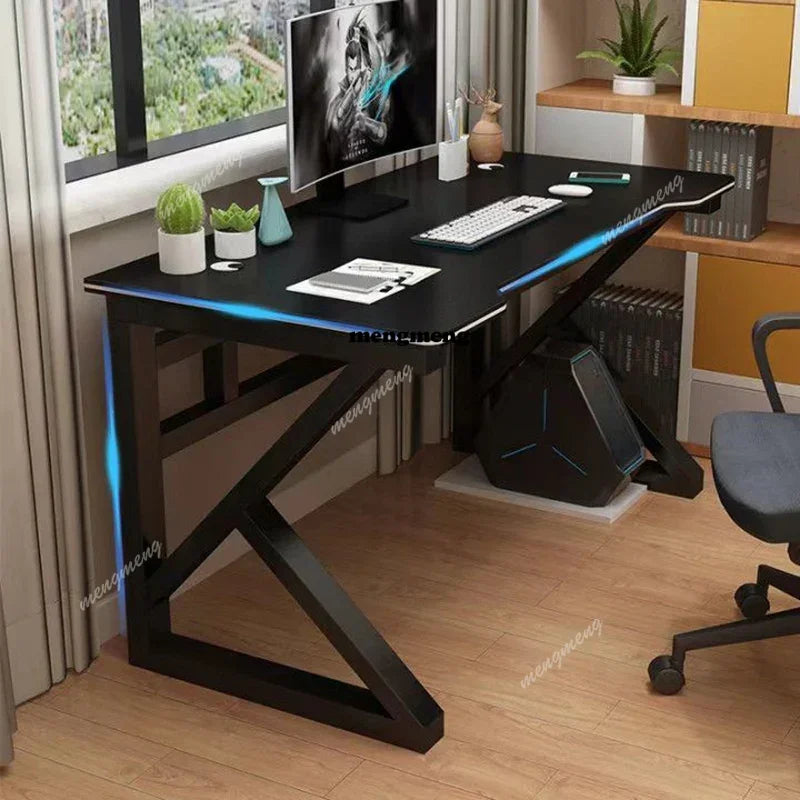 Wooden L-Shape Computer Desk With Study Space — Black | KIMLUD