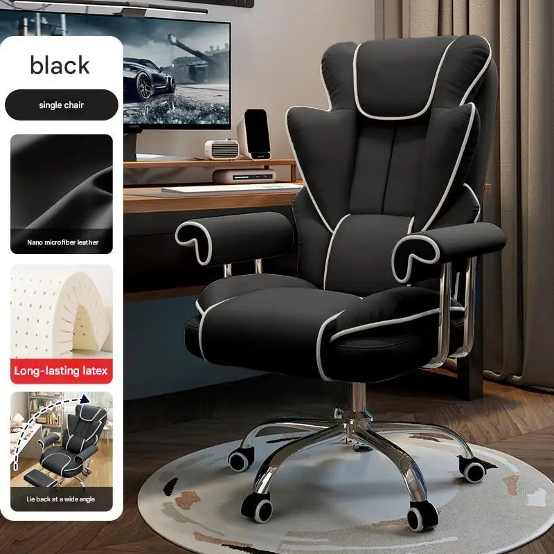 Ergonomic Kneeling Office Chair Cortex Upholstery With Contoured Backrest And Five-Star Mobility — Cream Ivory | KIMLUD