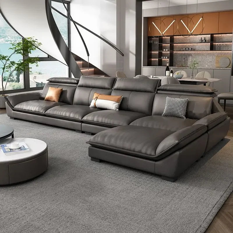z Modern Home Decoration Microfiber Fabric Furniture Modern Luxury L-Shaped Sofa Living Room Combination Sofa