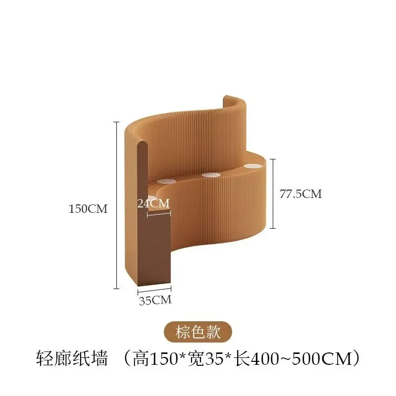 2M Height White Creative Home Decor Organ Paper Wall Screen Removable Folding Room Dividers Office Partition Baffle Fence