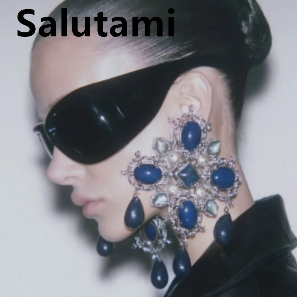 Oversized Square Sunglasses Y2K Style — Black | KIMLUD