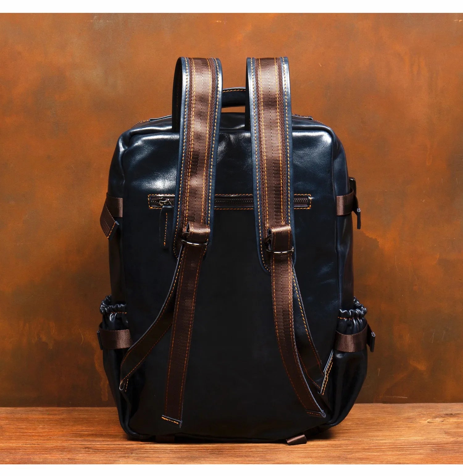 European Handcrafted Leather Backpack — Brown | KIMLUD