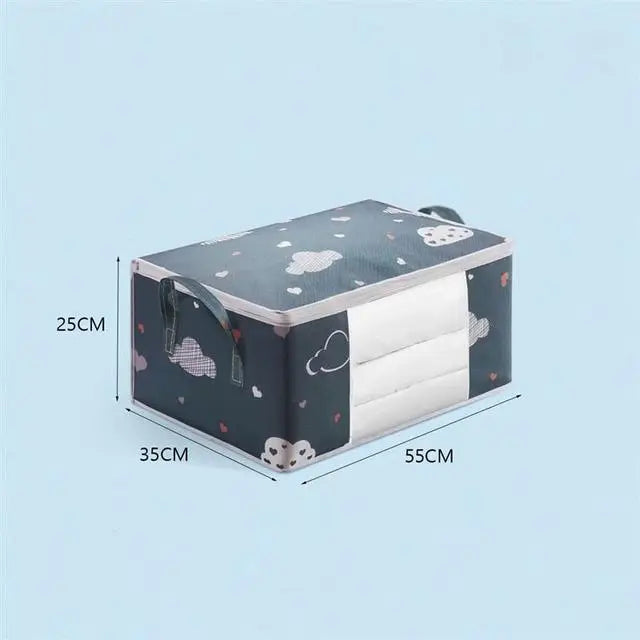 Non-Woven Floral Storage Bag Organizer — Beige | KIMLUD