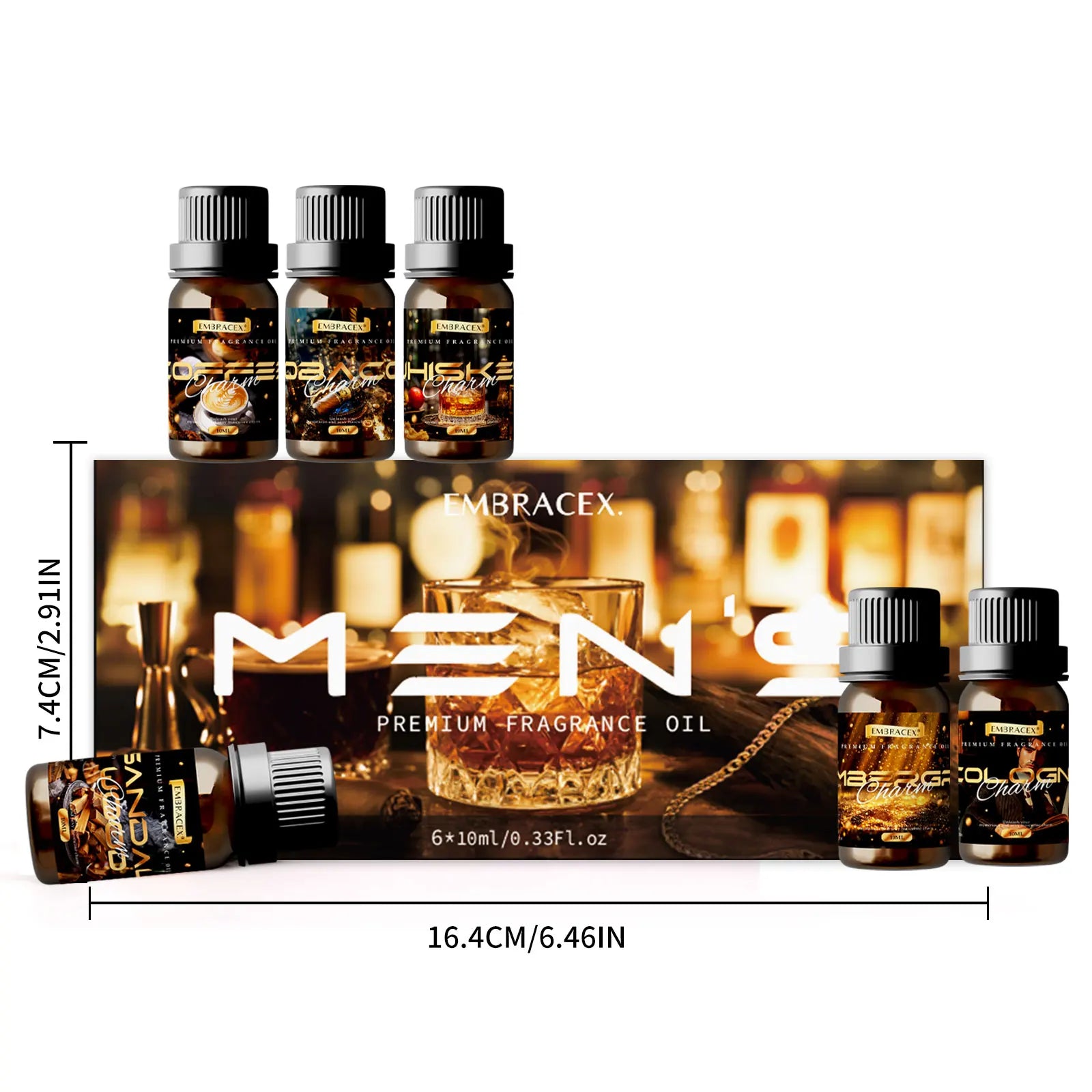 Amber Glass Massage Oil Six-Piece Set — Amber | KIMLUD