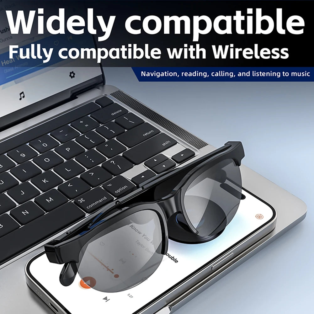 AI Intelligent Translation Glasses Bluetooth-Compatible 5.4 Smart Glasses Support 144 Languages Wireless Headset for Men & Women
