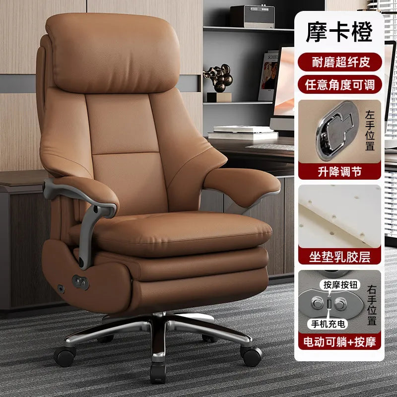 Leather Recliner Solid Office Chairs — Ivory | KIMLUD