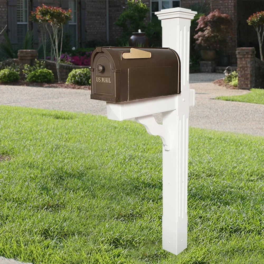 Decorative Plastic Post Mount Mailbox — Bronze | KIMLUD