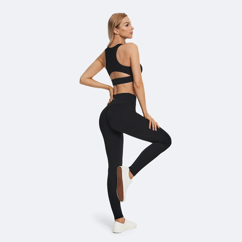 Hollow Sports Bra High Impact Push Up — Naked | KIMLUD