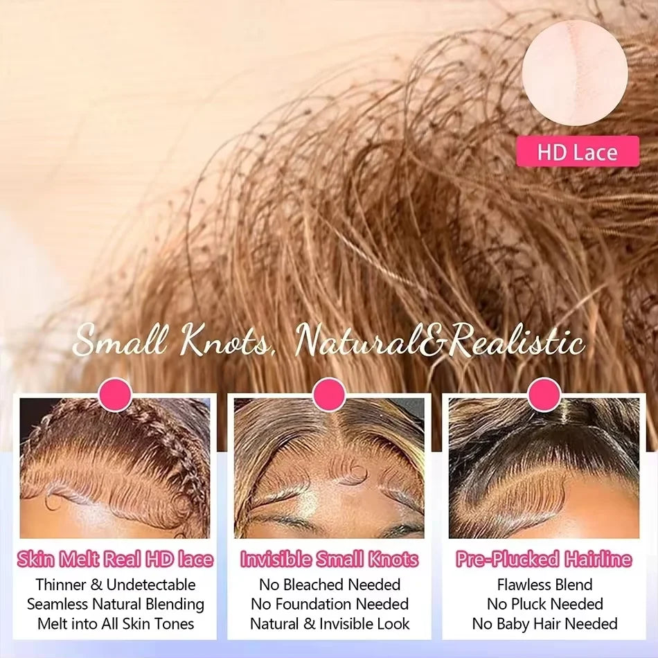 HD Lace Frontal Wig - 40 Inch - Human Hair | P4/27 Ombre | KIMLUD