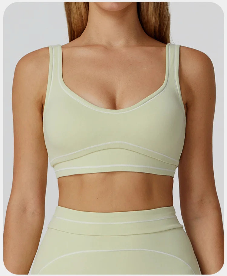 Breathable Yoga Sports Bra Color-Contrast — Multicolor | KIMLUD