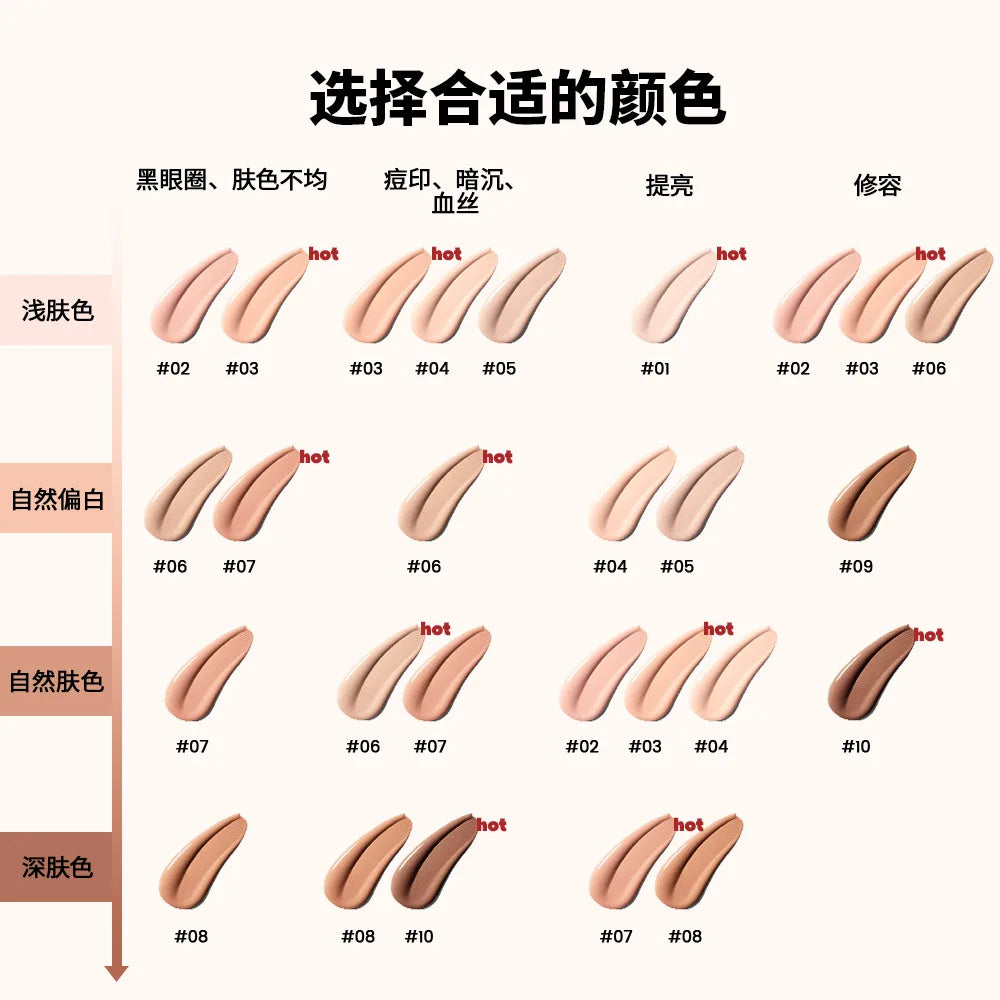 Matte Liquid Concealer High Coverage Waterproof Oil-Control Brighten Under-Eyes — Light Buff | KIMLUD