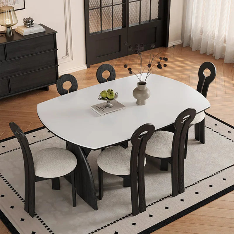 Marble Nordic Center Dining Table Round Extendable — White | KIMLUD