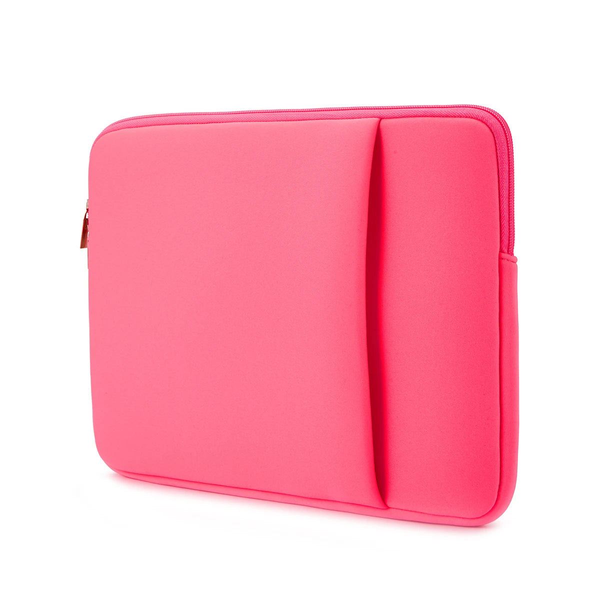 Cotton Laptop Inner Bag Liner Sleeve With Front Pocket For Power — Soft Pink | KIMLUD