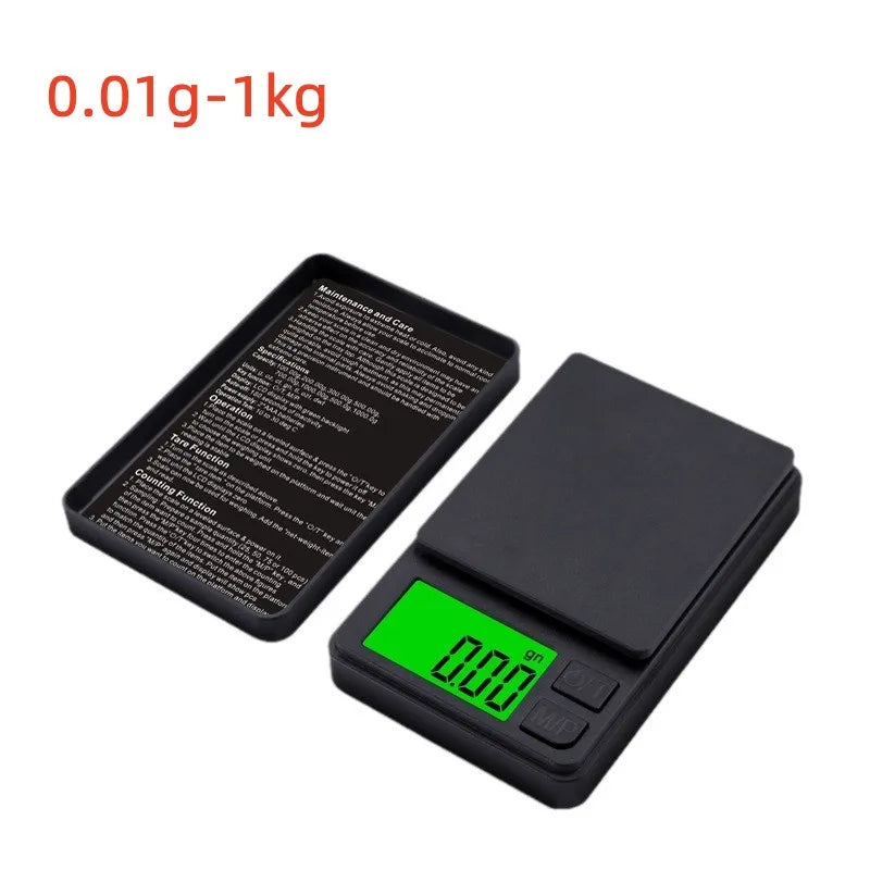 Precision Pocket Scale 1000g X 0.01g - Digital Gram, Food, Jewelry, Ounces/Grains Scale with Backlit LCD - Mini Scale for Travel