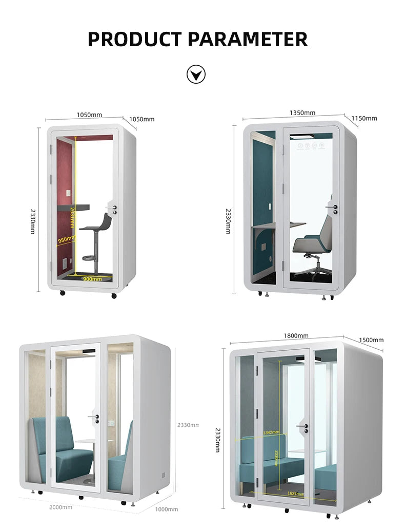 Sound Insulation Silent Booth – Detachable – Aluminum Frame | KIMLUD