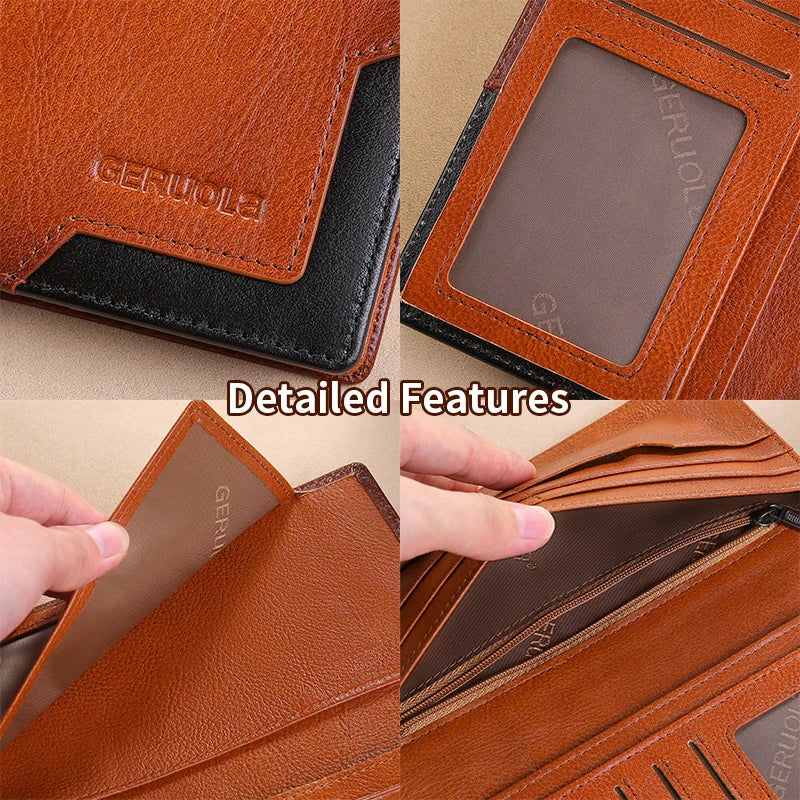 Wallet – Long Card Holder – Cow Leather – Silver | KIMLUD