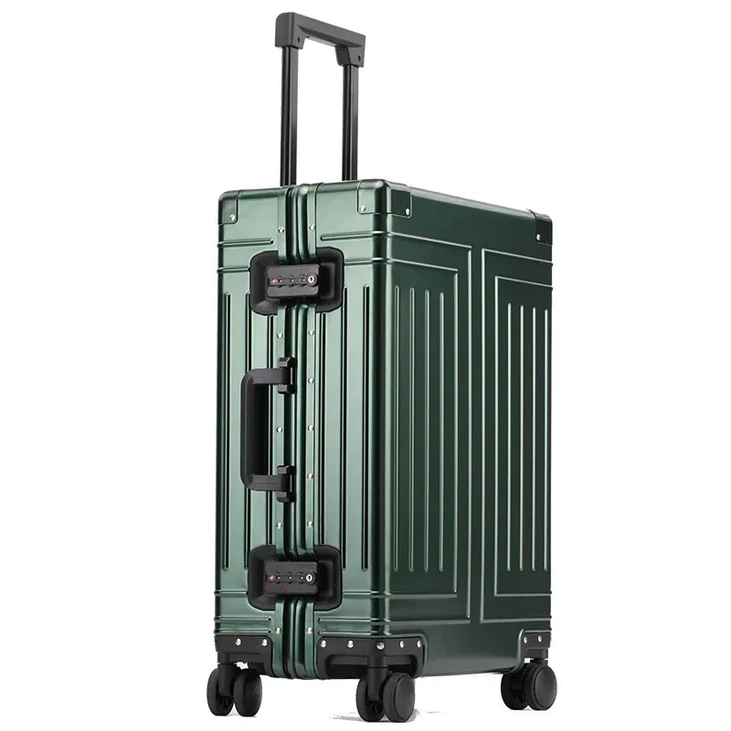 Aluminum Magnesium Alloy Boarding Box Suitcase — Black | KIMLUD