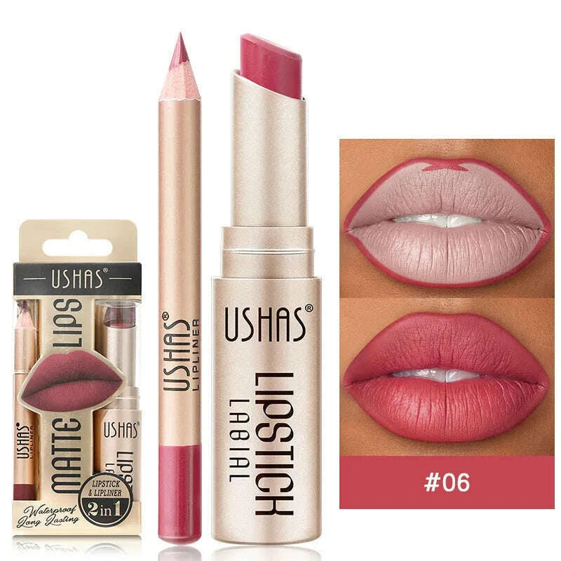 ushas-12-color-lip-liner-lipstick-set-easy-coloring-matte-lipstick-long-lasting-nude-red-lipstick-kimlud-kimlud-33921763
