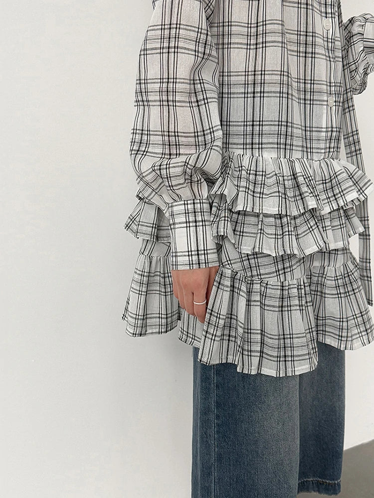 Blouse – V-Neck Long Sleeve – Jersey – Black | KIMLUD