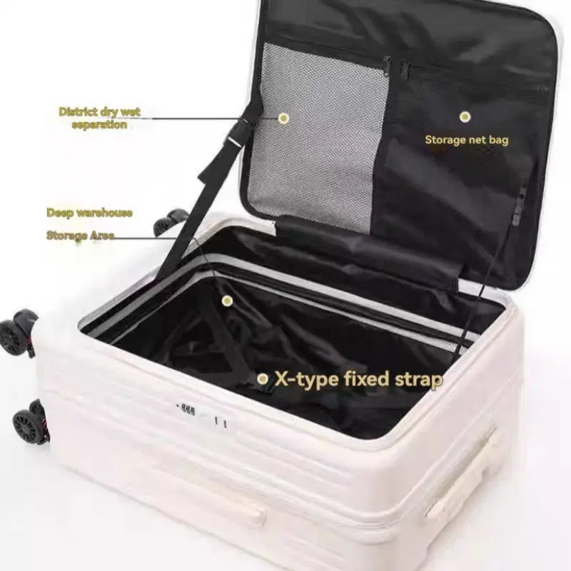 19 minutes ago, the expandable zipper box with an open lid is 20 inches. It is a male suitcase and a travel suitcase for female