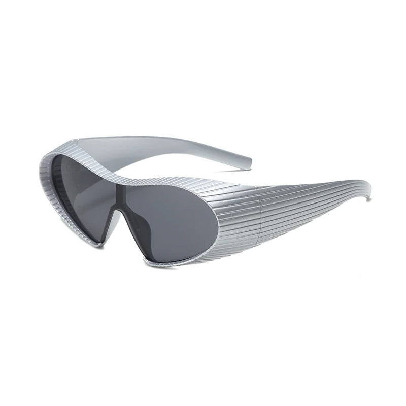 Futuristic Sunglasses Large Frame — Black | KIMLUD