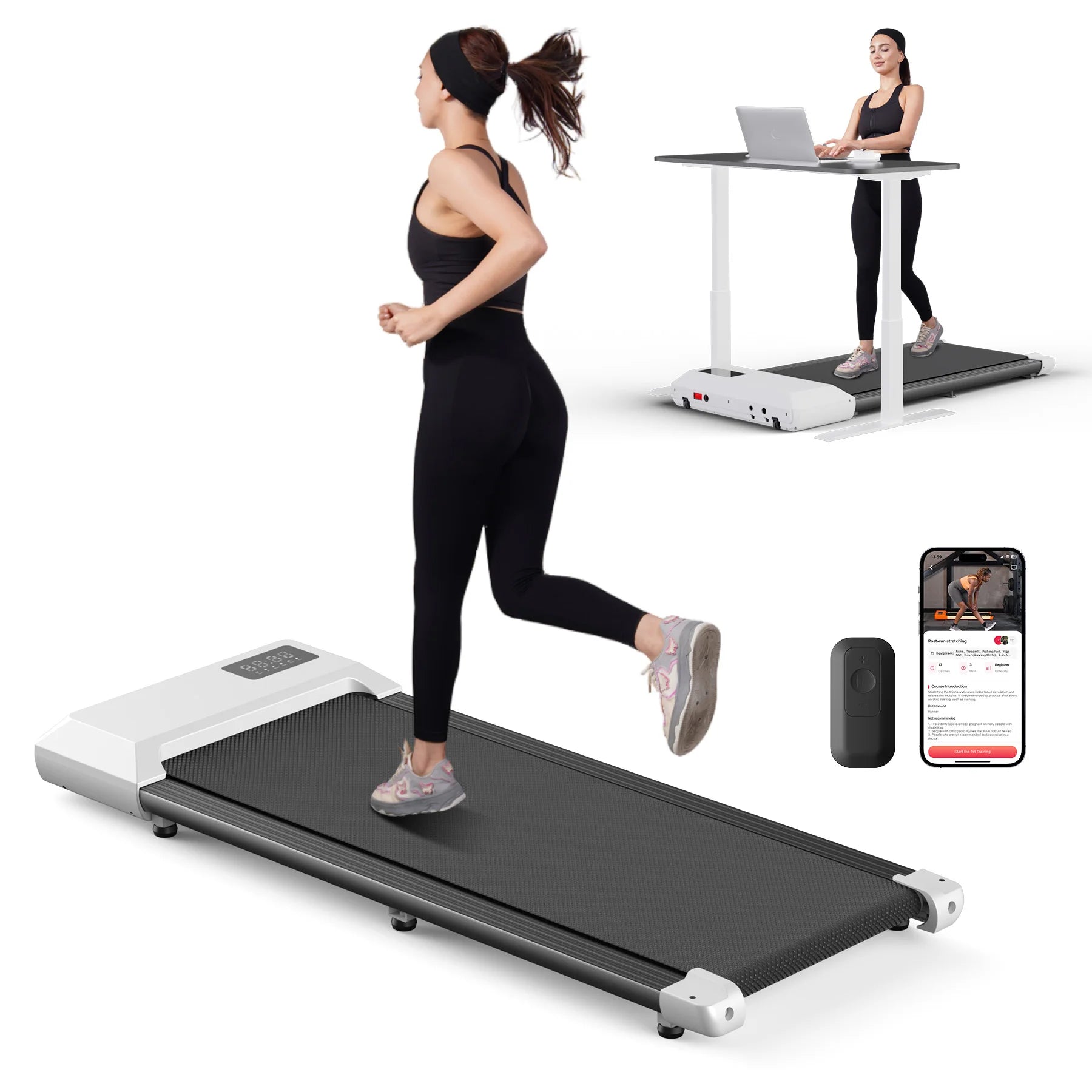2-in-1 Treadmill Steel Frame 2.5HP Home Use Walking Running Exercise — Black | KIMLUD