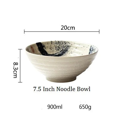 Porcelain Ramen Bowl 7.5 Inch Large — White | KIMLUD