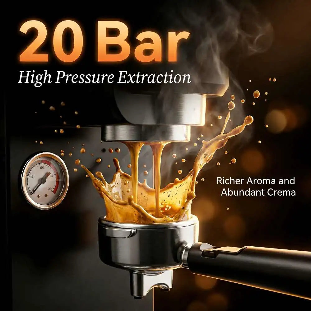 Automatic Espresso Coffee Machine - 20 Bar Milk Frother - KIMLUD