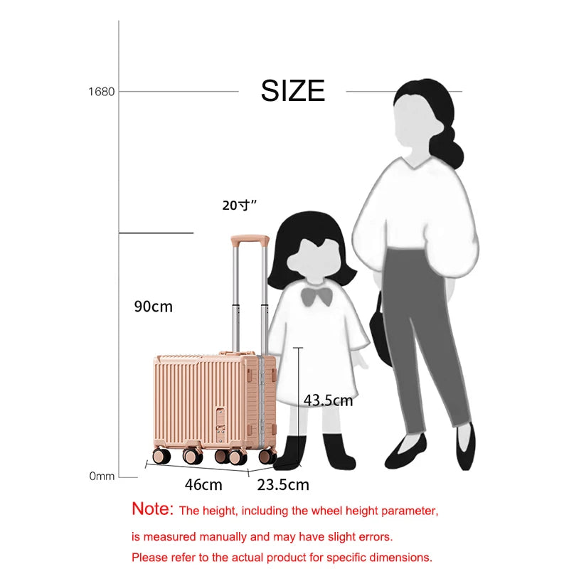 20 inch Mini Travel Suitcase Aluminum Frame Box Luggage Organizer Chirldren Ride Case Small Password Box Boarding Case