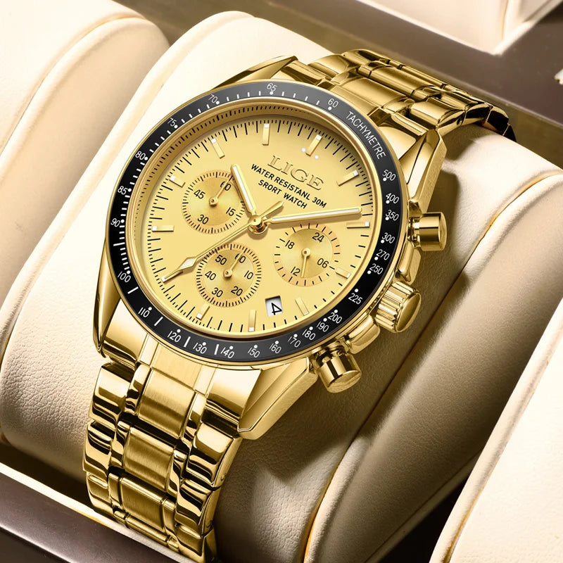 2025 LIGE Top Brand Luxury New Men Watch Quartz Man Watches Waterproof Luminous Watch for Men Date Chronograph Sport Wristwatch