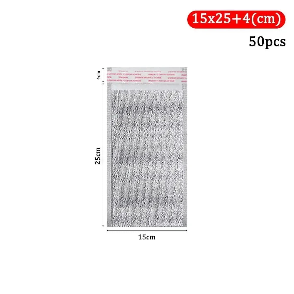 KIMLUD, 50Pcs/Pack Ice Cold Warm Aluminum Foil Bag Food Thermal Drink Storage Insulation Bag Delivery Carrier with Closure Cooler Bag, KIMLUD Womens Clothes
