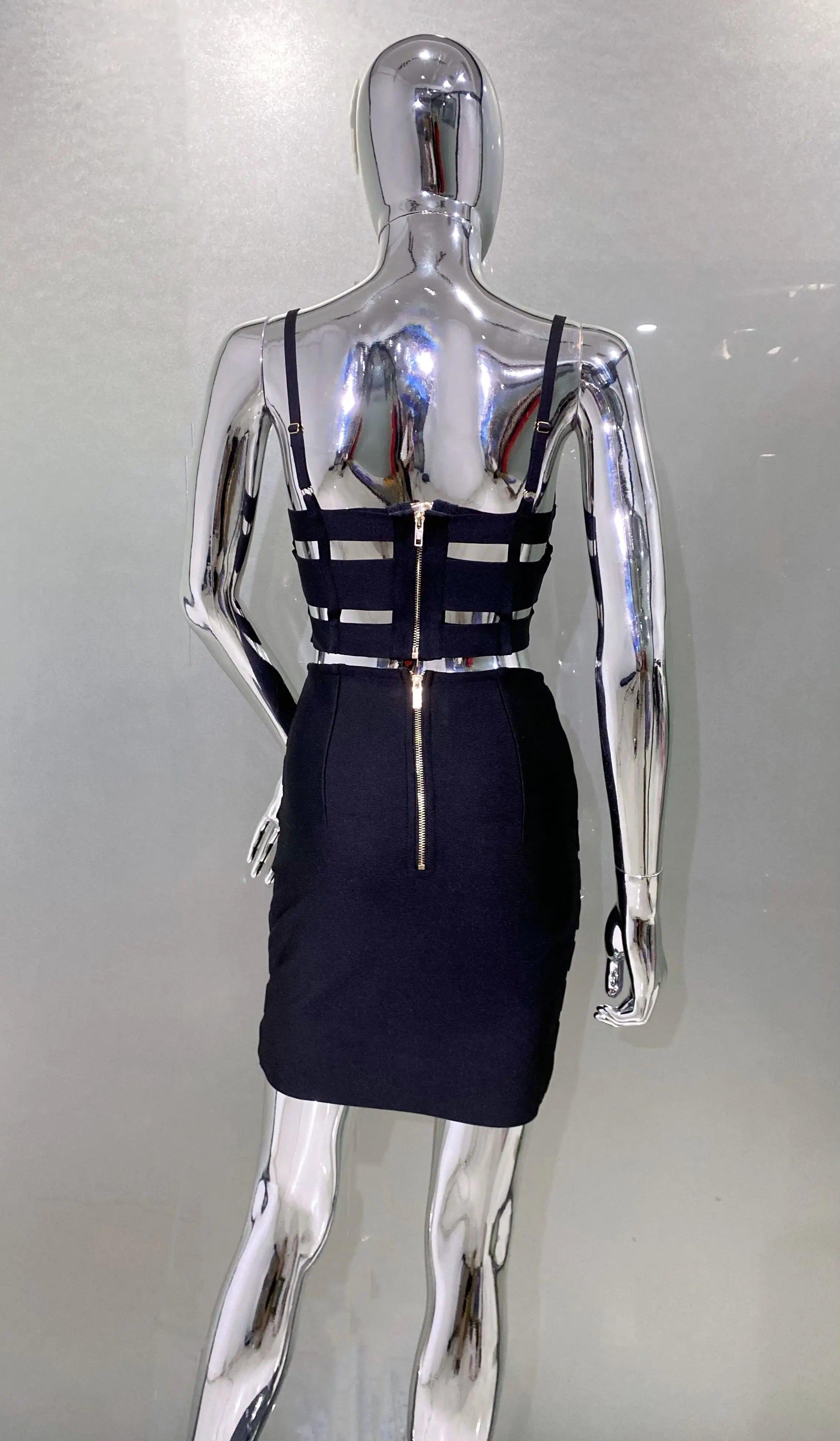 2023 New Arrival Women Sexy Bandage Tops Fashion Pencil Skirts Set Nightclub Party Celebrate Women's Set High Quality