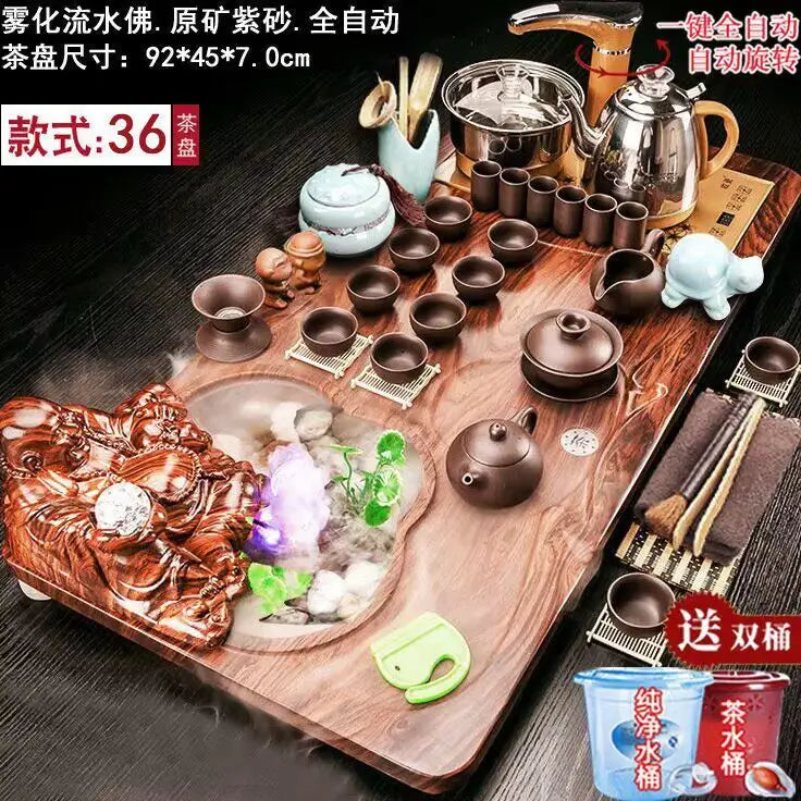 Luxury Rectangle Tea Tray Hospitality Ceremony Serving Accessories Drainage Tea Tray Chinese Kung Fu Bandejas Home Decorationgs