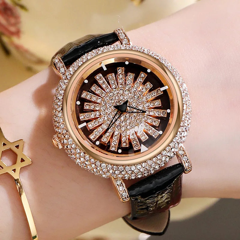 Women's Luxury Quartz Watch — Leather Band, Waterproof, 40mm Dial | KIMLUD
