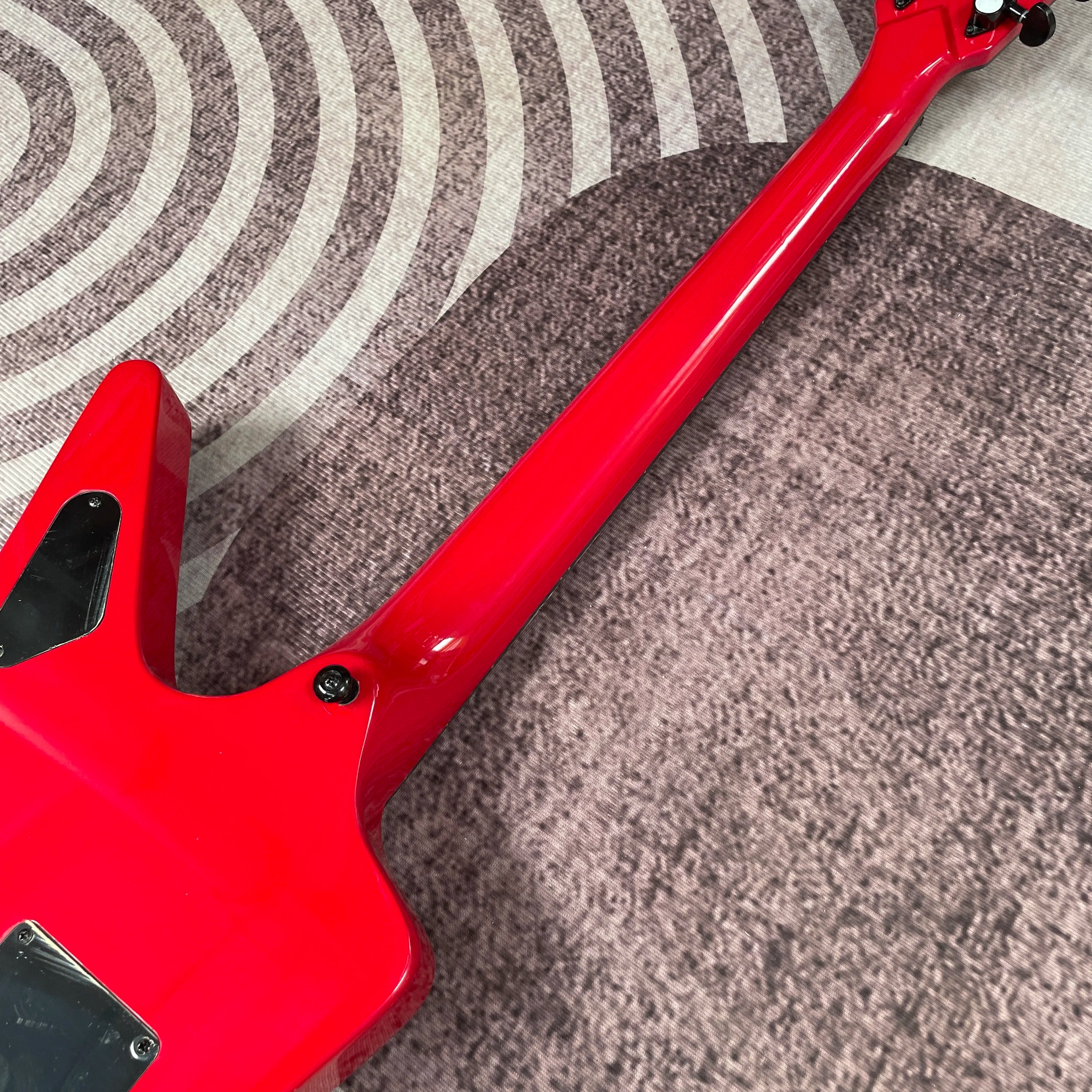 Custom Electric Guitar Handcrafted Dimebag Style Floyd Rose Tremolo With Bar — Red | KIMLUD