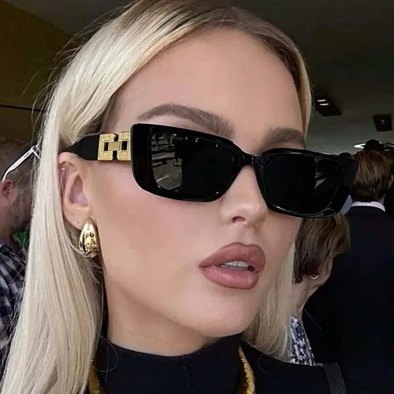 Plastic Square Designer Sunglasses — Black | KIMLUD