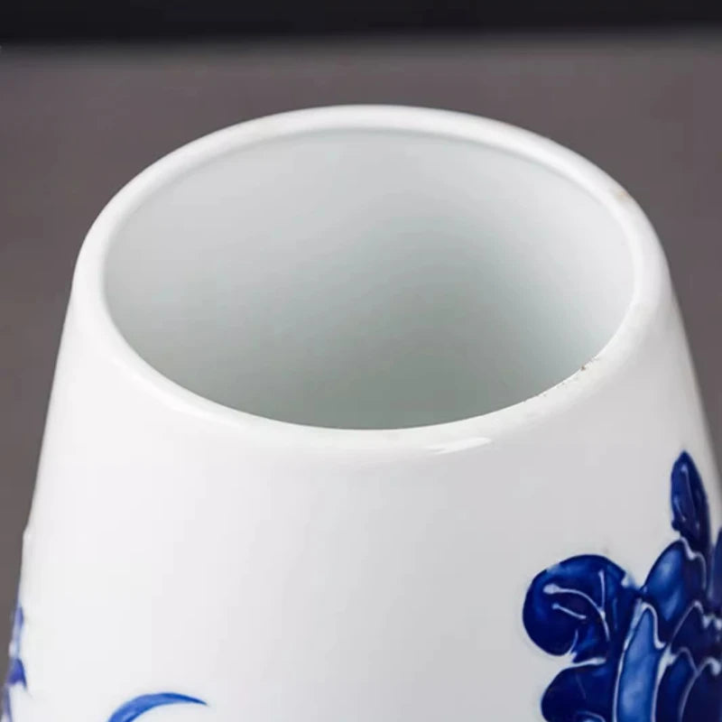 Jingdezhen-Chinese Blue and White Porcelain Flower Vase, Wealthy Bamboo, Living Room Desktop, Bloom Decoration, Hot, New