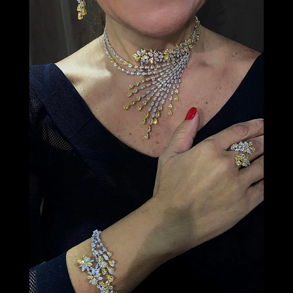 GODKI Famous Brand Luxury African/Indian Jewelry Sets For Women Wedding Party Zircon Crystal Dubai Bridal Jewelry Set Gift