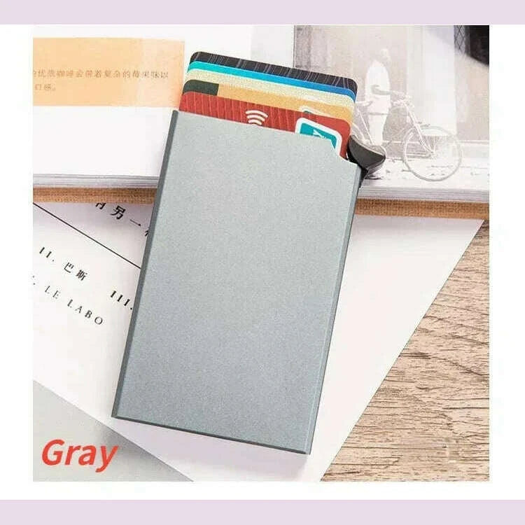 KIMLUD, Carbon Fiber Card Holder Wallets for Men RFID Portable Trifold PU Slim Mini Wallet Male Purses Wallet Women pasjeshouder, Gray 2, KIMLUD Womens Clothes