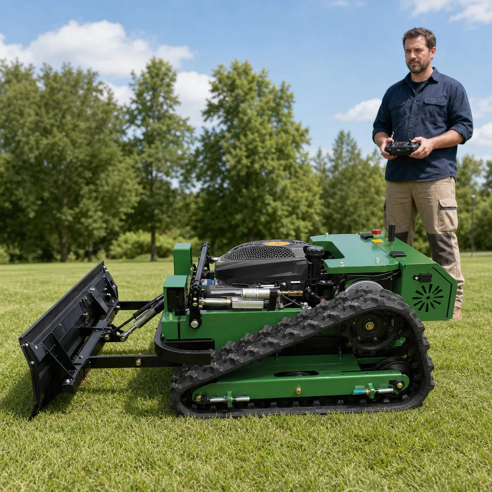 Remote Control Lawn Mower - Adjustable Height 20-150mm - 550mm Width | KIMLUD