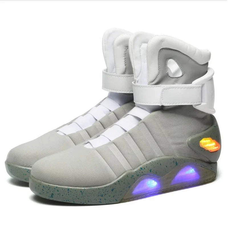 Children Basketball Shoes USB LED Luminous Casual Black | KIMLUD