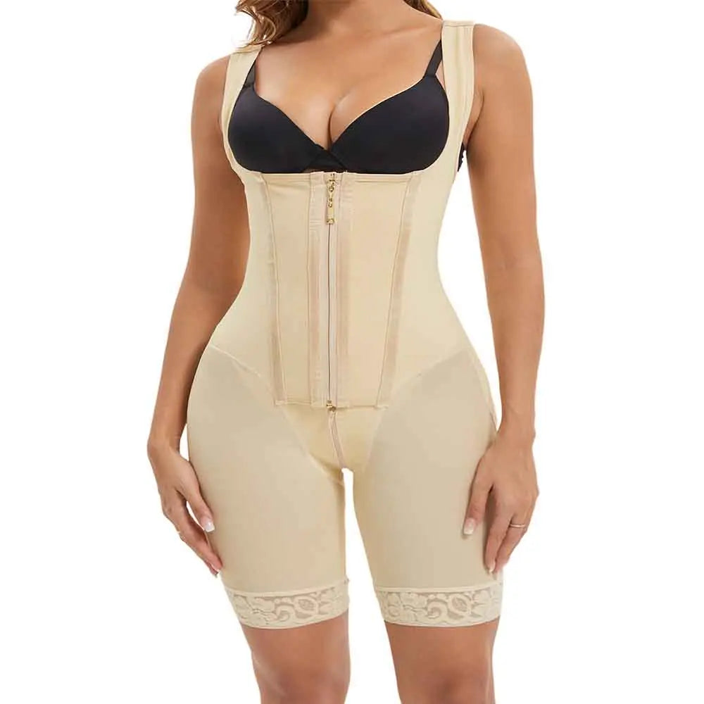 Women Full Body Shapewear Bodysuit for Abdomen Control High Compression Reducing and shaper girdles Zipper Crotch Shapewear Faja