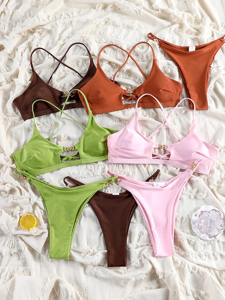 Rinabe Black Bikinis For Women Push Up Sexy Swimsuits Hollow Out Swimwear 2025 Bathing Suits Solid Bikini Set Summer Beachwear