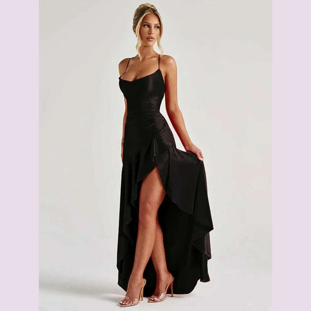 vc-elegant-black-satin-maxi-dress-with-crisscross-spaghetti-straps-and-high-slit-ruffled-hem-for-high---profile-occasionskimlud-womens-fashion-34601310